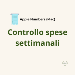 controllo spese settimanali template Apple Numbers